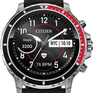 Citizen CZ Smart Grey Plated Silicone Strap Stainless Steel Smartwatch Touchscre